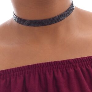 Stylish Black Diamond Choker Necklace