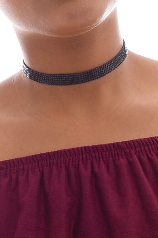 Stylish Black Diamond Choker Necklace