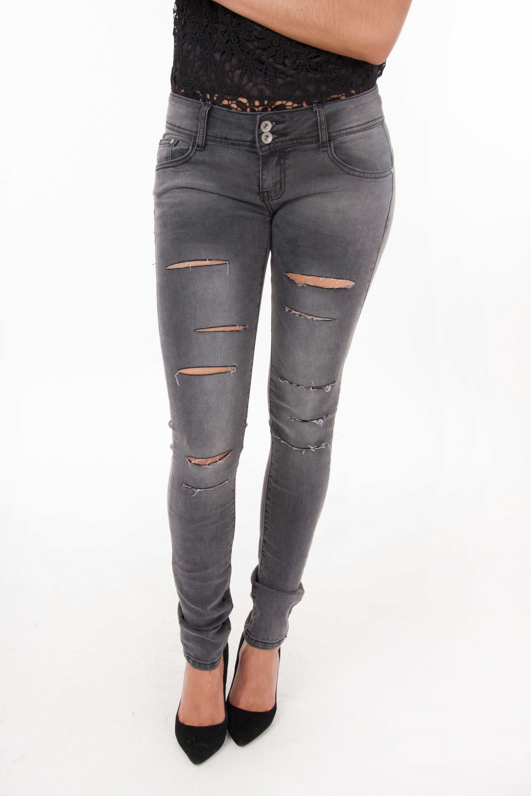 Stylish Mid Rise Ripped Jeans