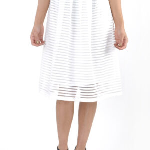 Stylish Textured Stripe Midi Skirt