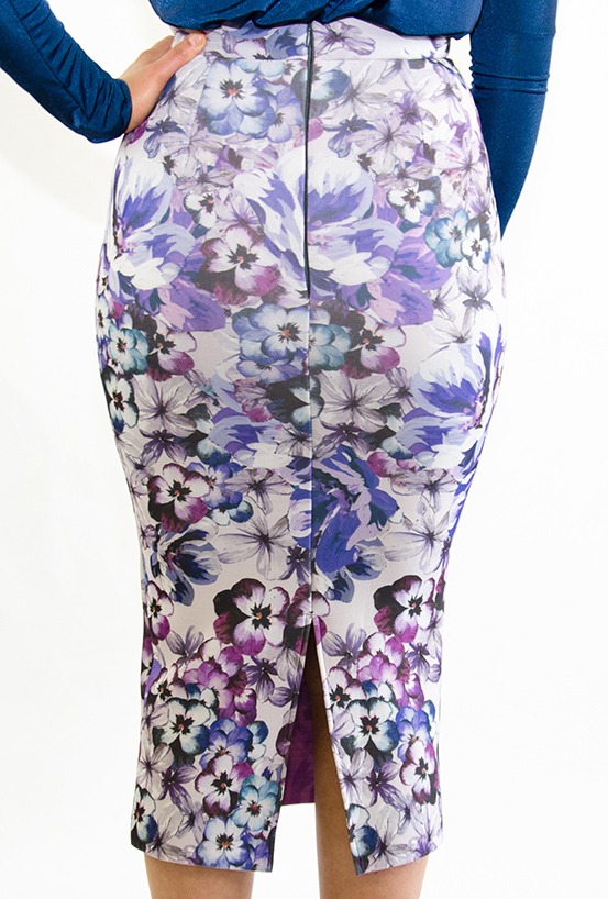 Stylish Floral Scuba Midi Skirt