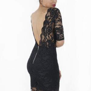 Stylish Open Back Lace Bodycon Dress
