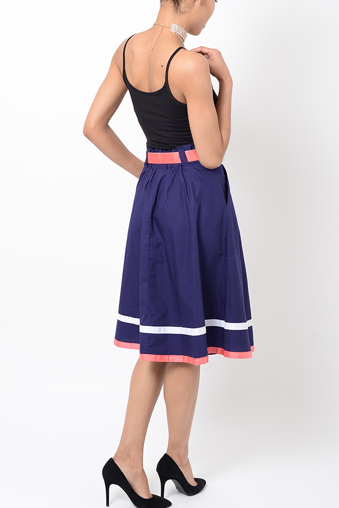 Stylish Blue Midi Skirt