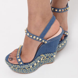 Stylish Denim Espadrilles Wedge Sandals