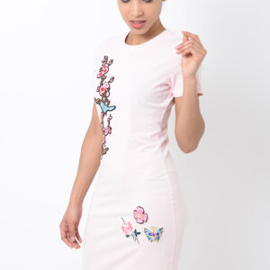 Stylish Midi Pink Bodycon Dress