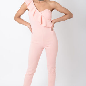 Stylish Pink One Shoulder Jumpsuit