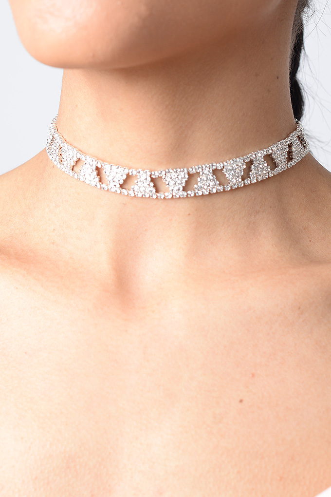 Stylish Sparkly Diamonds Choker Necklace