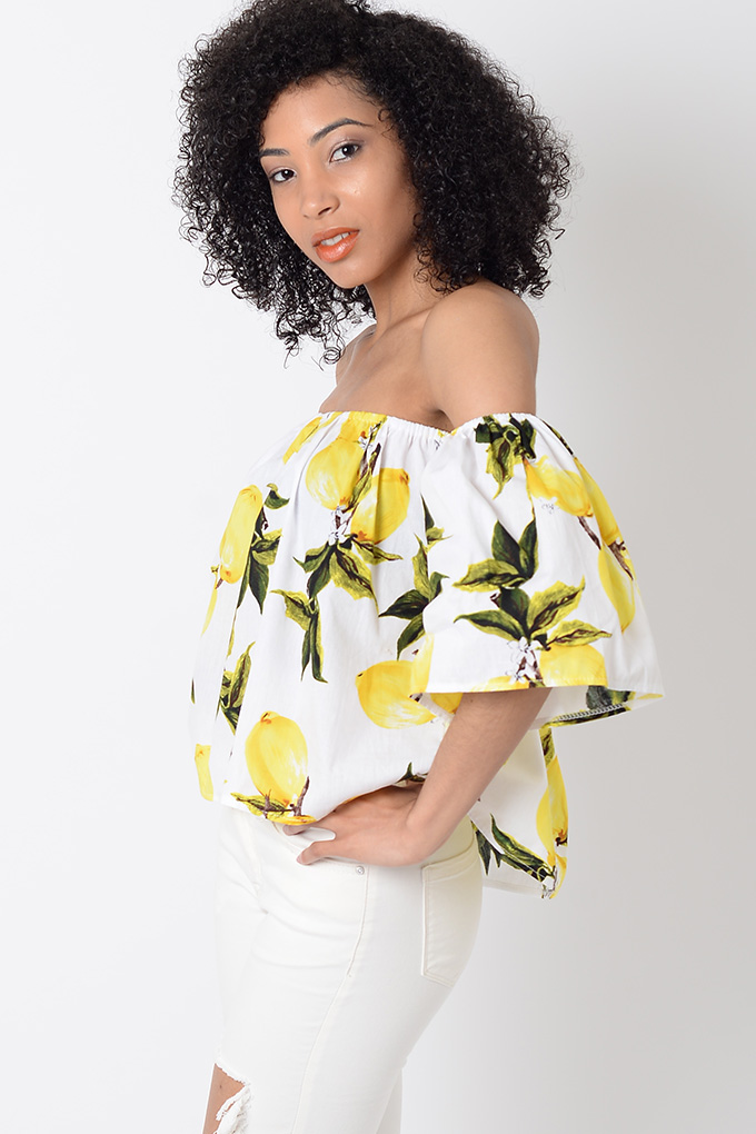Stylish White Floral Off The Shoulder Top