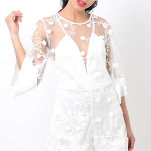 Stylish White Lace Playsuit