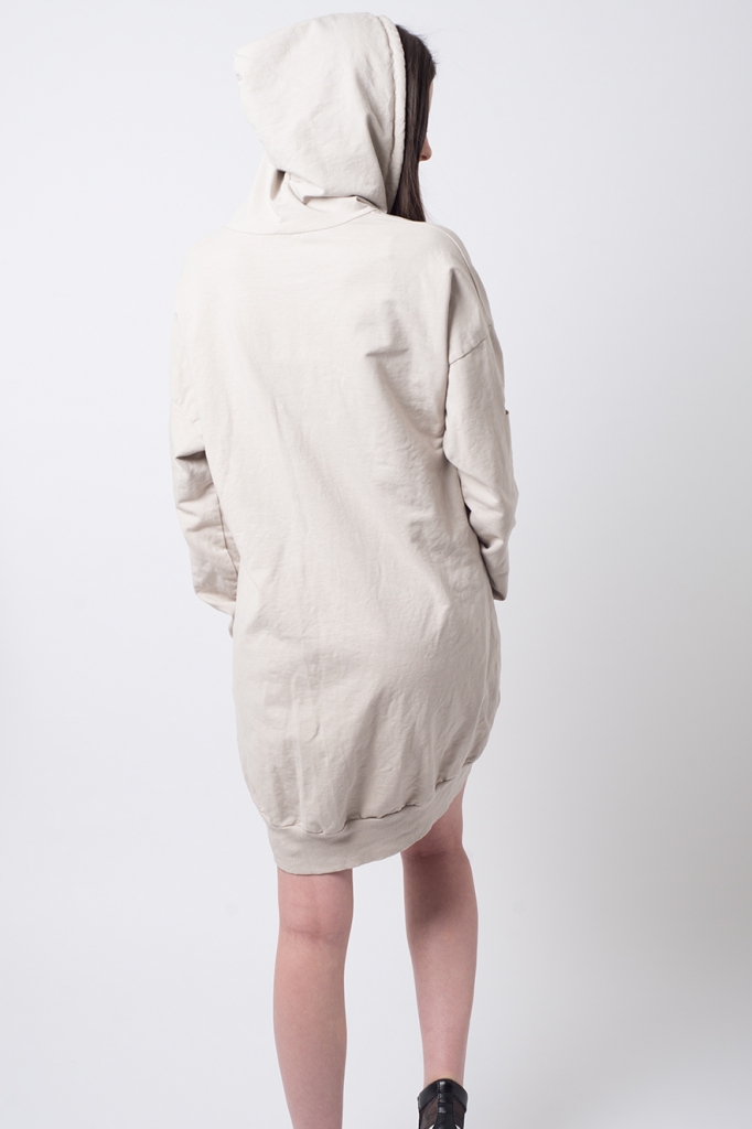 Stylish Distressed Hooded Jumper Dress