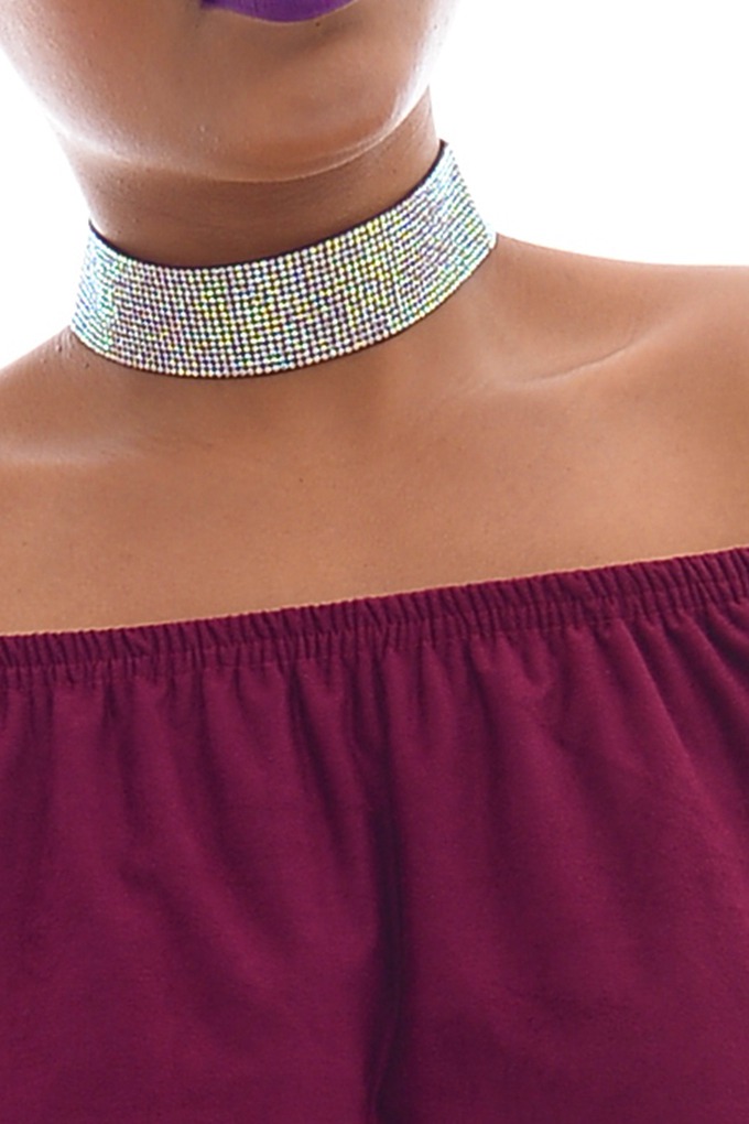 Stylish Sparkly Choker Necklace 