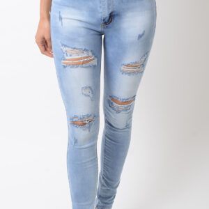 Stylish High Waisted Denim Ripped Jeans