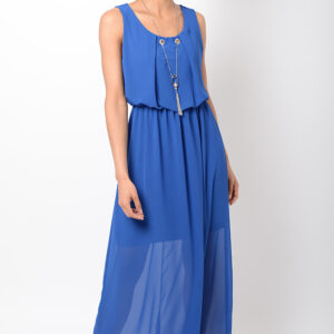 Stylish Chiffon Blue Maxi Dress
