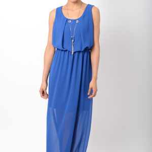 Stylish Chiffon Blue Maxi Dress