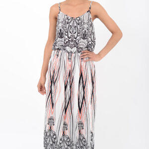 Stylish Strappy Multi Print Maxi Dress