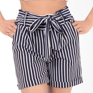 Stylish White Stripes High Waisted Shorts