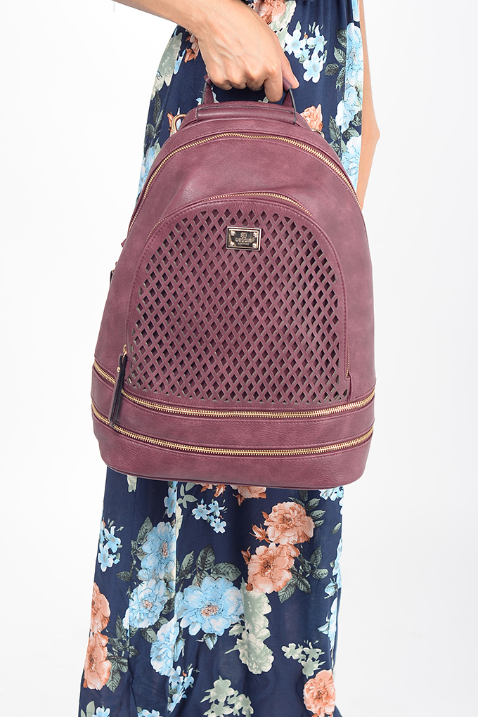 Stylish Bessie London Burgundy Backpack