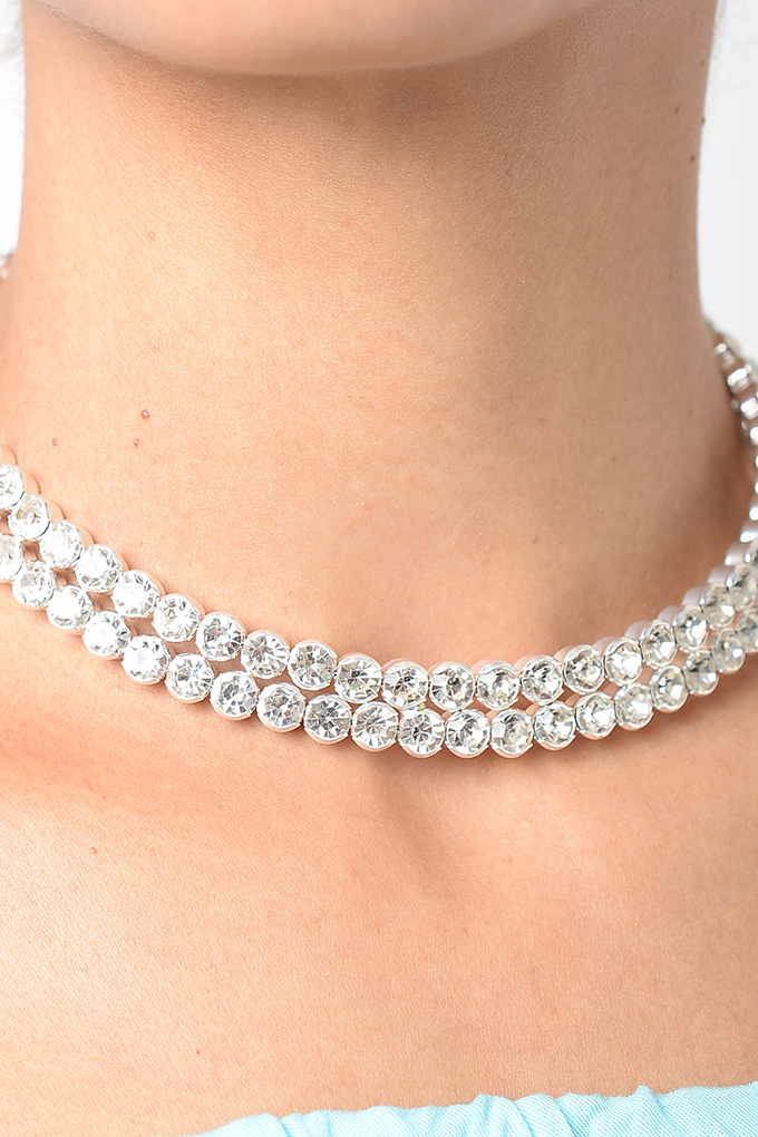 circle diamond choker