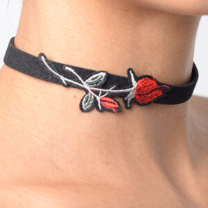 Stylish Embroidered Suede Choker