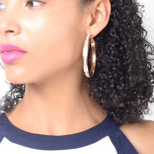 Stylish Glitter Gold Hoop Earrings