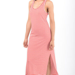 Stylish Red Stripe Maxi Dress