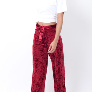 Stylish Velvet Wide Leg Trousers